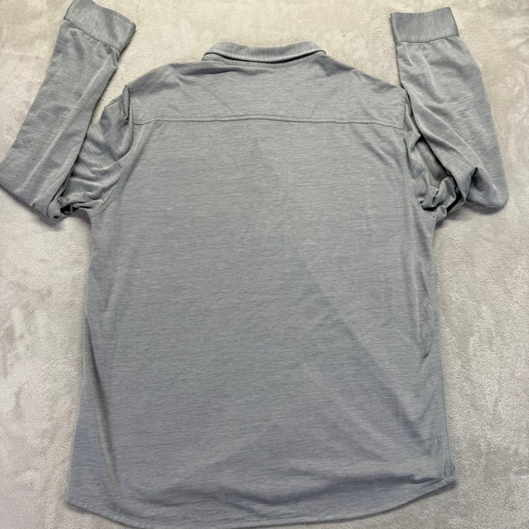 Travis Mathew Shirt Men's XL Gray Heathered Long Sleeve Button Up Performance - Picture 9 of 12